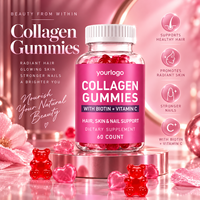 Gummies de Collagène Peptidique avec Biotine et Vitamine C pour la Beauté des Cheveux, de la Peau et des Ongles chez la Femme – 60 Unités – Complément Beauté OEM ODM Marque Privée