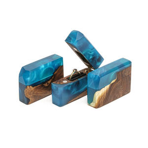 Resin & Wood Proposal <b>Ring</b> Box. Wooden <b>Engagement</b> <b>Ring</b> <b>Holder</b> Handmade Wooden <b>Ring</b> Bearer Box - Product Image 4