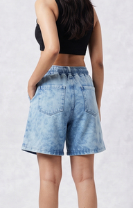 Shorts de Felpa con Efecto Ácido para Mujer, Shorts Deportivos de Algodón de Alta Calidad, Ropa Urbana para Mujer, Shorts para Uso Diario y Fitness - Product Image 3