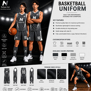 Custom Charcoal Grey Basketball Uniform Set OEM ODM Sublimation Jersey Shorts Team Sportswear Manufacturer - Product Image 3