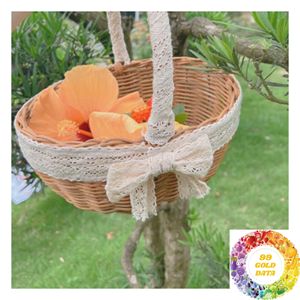 Panier en rotin artisanal, grand et petit, en osier naturel tressé avec poignée, pour décoration rustique et rangement de cuisine - Product Image 4