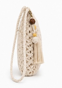 Bolso de hombro de macramé de algodón para mujer, hecho en India, ideal para compras, vacaciones y uso casual, en venta. - Product Image 5