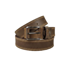 Cinturón Casual de Cuero Crazy Horse de Grano Completo con Logotipo Personalizado, Hecho a Mano, Color Marrón Rústico, para Hombre, Estilo Western, Ecológico - Product Image 1