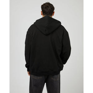 Sweat à capuche zippé surdimensionné pour homme en molleton 100% coton de haute qualité, personnalisable avec logo, style streetwear, pull zippé vierge épais - Product Image 3