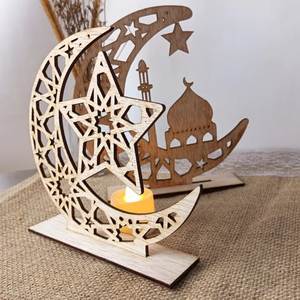 Décoration de maison en bois Ramadan Mubarak avec calligraphie arabe, élégant accessoire d'intérieur fait main, en gros chez White Royals - Product Image 2