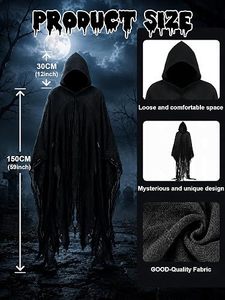 Robe de Pirate pour Film et Télévision, Cape à Capuche pour Adulte, Robe Médiévale de Sorcier, Costume de Cosplay Fantastique, Longue Robe Gothique, Fabrication OEM - Product Image 2