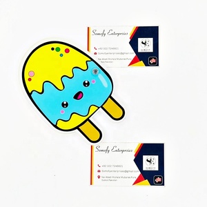 Somoly Enterprises Rectangle Heart Acrylic Lash Box Tools Ice Cream Pop Sticker Colorful Kawaii Design Plate Yellow Blue - Product Image 3