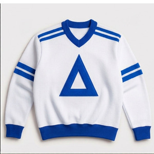 Sudadera Personalizada con Cuello en V y Letra Griega Delta, Sudadera de Fraternidad, Felpa de Algodón, Parches de Chenilla, Estilo Universitario Retro - Product Image 3