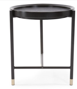 Table basse ronde moderne en métal noir avec plateau d'appoint, durable et facile à nettoyer pour salon et chambre à coucher - Product Image 3