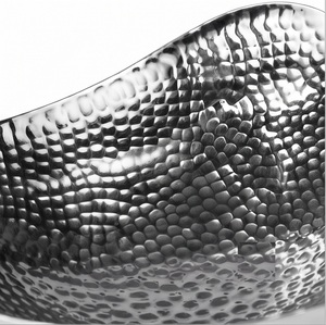 Bol en métal argenté martelé sur mesure, bol à fruits secs, centre de table décoratif, vaisselle, décoration intérieure, fabricant de bols en gros - Product Image 5