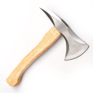Hache à fendre UM STEEL en acier inoxydable de qualité industrielle, forgée à la main, à double lame, avec manche en bois, pour bois de chauffage - Product Image 1