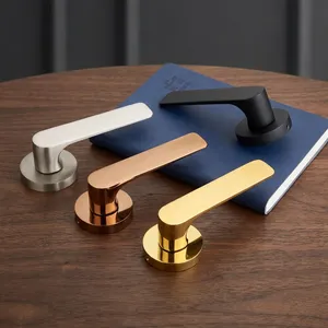 Premium Brass Mortise Door <b>Handle</b> Set Modern Stainless Steel Graphite Black CP PVD Gold Rose Gold Finish Luxury Hardware - Product Image 2