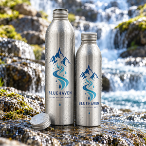 Brushed Aluminum Water <b>Bottle</b> with Green Leaf Design Screw Cap Reusable <b>Metal</b> Sports Flask - Product Image 6