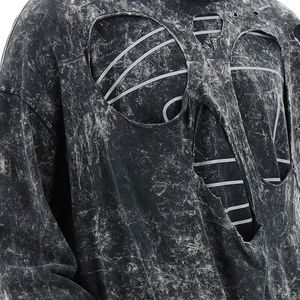 Sudadera con Capucha de Alta Calidad para Hombre, Lavado Ácido, Diseño 3D Desgastado, Impresión en Relieve y Bordado Personalizado - Product Image 6