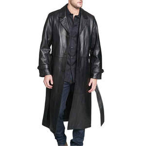 Abrigo de Cuero de Alta Calidad para Hombre, Gabardina Larga de Invierno 2026, Corte Entallado Premium, Ropa Exterior Informal con Bolsillos Laterales, Hecho a Medida - Product Image 2