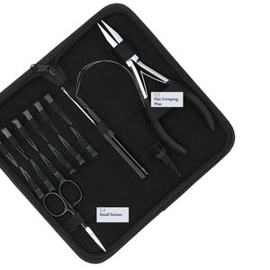 Kit complet d'outils pour extensions capillaires avec pince à sertir plate, outil à boucles, outil à crochets, doigtier de séparation et mini-ciseaux - Product Image 4