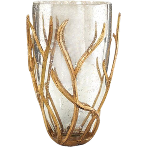 เชิงเทียนตกแต่งบ้านทำมือรักษ์โลก ดีไซน์กวางเรนเดียร์ ทันสมัย สวยงาม ตกแต่งด้วยอะลูมิเนียมเคลือบทองและกระจก - Product Image 4