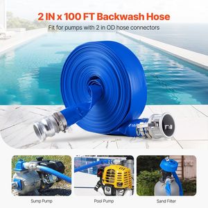 Tubo per Controlavaggio in PVC Blu di Alta Qualità, 2 pollici x 100 piedi, con Raccordi Camlock e Connettori in Alluminio per Varie Pompe e Acque Reflue - Product Image 2