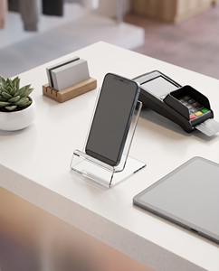 2026 New Trendy Modern Elegant Eco-Friendly Acrylic Clear Vertical Phone <b>Display</b> Stand Garment Stands Customized Countertop - Product Image 4
