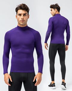 Quick Dry Spandex Nylon Rash Guard <b>Men</b> Compression Shirt <b>Turtle</b> <b>Neck</b> Long Sleeve MMA Rash Guard For Gym Training Running Cycling - Product Image 2