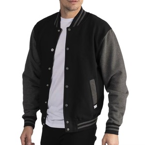 Blouson universitaire unisexe grande taille en laine d'hiver, col montant, patchwork, à capuche, style vintage Letterman, Bomber universitaire - Product Image 6