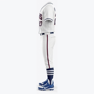 Maillot de baseball Stars pour homme, blanc et bleu marine, imprimé en sergé 27, manches courtes, boutons sur le devant, coupe classique, vêtements de sport pour adulte - Product Image 4