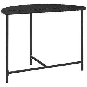 Mesa de Jardín de Ratán Sintético Negro de 39.4x19.7 Pulgadas con Acero con Recubrimiento en Polvo - Product Image 3