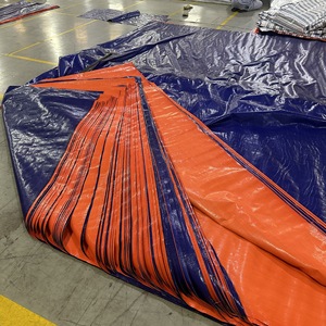 Bâche en PE bleue et orange très résistante, haute durabilité, grande capacité, couleurs et dimensions au choix, couverture imperméable - Product Image 3