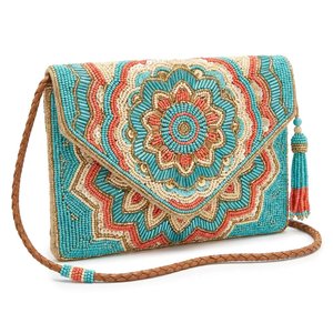 Pochette de soirée bohème faite à la main avec perles, broderie exquise, bandoulière unique, sac de luxe pour femme - Product Image 3