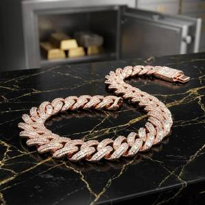 Nuevo Collar de Moda con Moissanita VVS, Plata 925, Pasa la Prueba del Diamante, Cadena Cubana de Moissanita, Pasa el Detector de Diamantes - Product Image 2