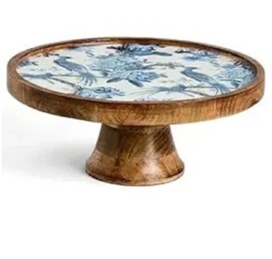 Soporte de Madera para Tartas y Frutas con Acabado Oscuro, Herramienta para Servir Pasteles en Fiestas y Celebraciones - Product Image 2