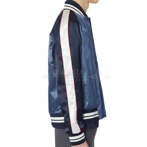 <b>Light</b> <b>Weight</b> Stylish Breathable Waterproof Satin Letterman <b>Jacket</b> with Stand Collar and Front Logo for Men Winter - Product Image 3