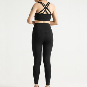 Ensemble de leggings de yoga grande taille pour femmes 2026 – Soutien-gorge de sport respirant et tenue de course couleur unie deux pièces – Vente en gros - Product Image 3