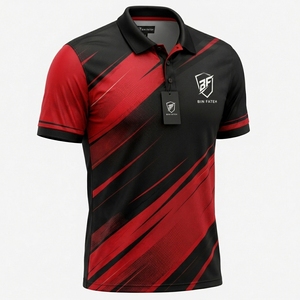 Polo en maille respirant et à séchage rapide pour homme, avec logo personnalisé, col rabattu, à prix abordable, par sublimation - Product Image 3