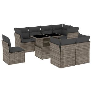 Set Divano da Giardino in Rattan Grigio 6 Posti, Arredamento da Esterno Contemporaneo Resistente alle Intemperie - Product Image 4