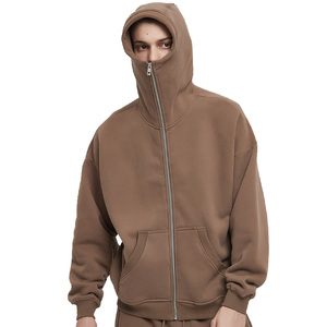Nouvelle Arrivée – Sweat à Capuche Zippé Masqué Tendance pour Homme 2026 – Coton Lourd Décontracté Grande Taille pour Hommes - Product Image 1