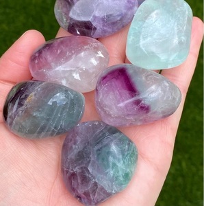 Piedras de Fluorita Arcoíris Natural Chakralume, Pulimentadas y Lisas, Cristal Curativo para Reiki, Meditación y Joyería, Hechas en India - Product Image 5