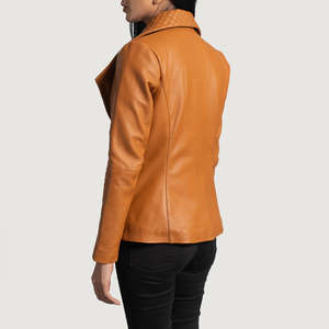 Veste de motard en cuir de mouton teinté brun sable Furat Leathers, noir matelassé, écologique, séchage rapide, broderie 3D, respirante, amovible - Product Image 4