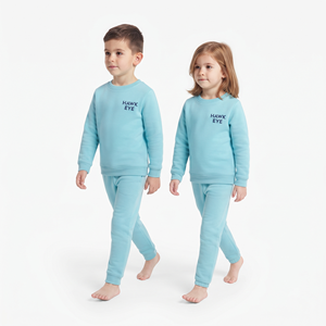 Conjunto de Ropa Deportiva Infantil con Capucha, Cómodo, de Algodón, para Invierno, Color Sólido, Informal, con Impresión Personalizada - Product Image 3