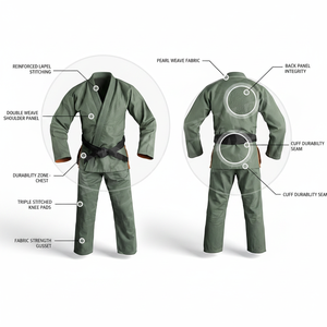 Uniforme de Jiu Jitsu Ligero de Primera Calidad, Personalizado con Nombre de Marca, Ropa de MMA, OEM, ODM, Kimono de Artes Marciales BJJ, Uniforme de Luchador - Product Image 2