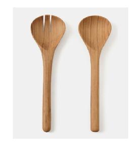 Nouvel ensemble de spatules à salade en bois, écologiques, compatibles lave-vaisselle, avec long manche, pour servir les salades - Product Image 1
