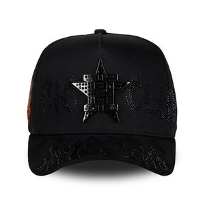 Casquette de baseball Rico Hat Cristo Chrome de qualité supérieure en gros, brodée, 5 panneaux, en daim G5, doublée satin, avec strass - Product Image 2