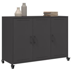 Aparador Mediano Negro, Diseño Rectangular de Acero Laminado en Frío - Product Image 4