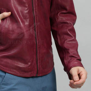 เสื้อผ้าผู้ชายขายดี แฟชั่นใหม่ ขายส่ง เสื้อแจ็คเก็ตกันลม ระบายอากาศได้ดี แจ็คเก็ตหนังพ่นสี ผลิตในปากีสถาน - Product Image 5