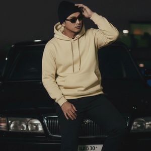 Sudadera con capucha de forro polar para hombre, estilo vintage, extragrande, con patrón liso, cuello con capucha, 420 g/m², con relieve, antiencogimiento, ideal para primavera. - Product Image 3