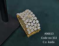 Pulsera de latón con circonita cúbica 06613, brazalete clásico chapado en rodio de imitación, joyería para mujer, para bodas y fiestas, diseño de diseñador