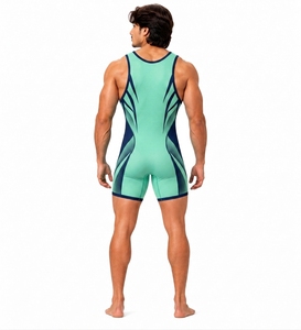 Combinaison de plongée sans manches pour homme, imprimé par sublimation, vert bleu, col rond, respirante, en spandex et nylon, toutes saisons - Product Image 2