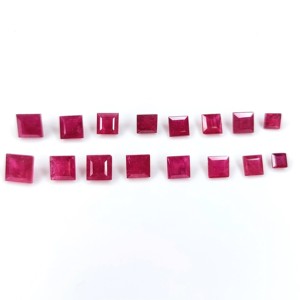 Rubis de Birmanie naturels non traités, carrés calibrés de 5 mm, pierres précieuses de rubis naturelles facettées pour la fabrication de bijoux, prêtes à l'emploi - Product Image 1