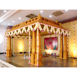 Décoration de mariage tamil, Mandap Maharani en FRP, Cérémonie de mariage marathi, Mandap doré, Décoration sur le thème du mariage telugu, Vidhi Mandap USA - Product Image 1
