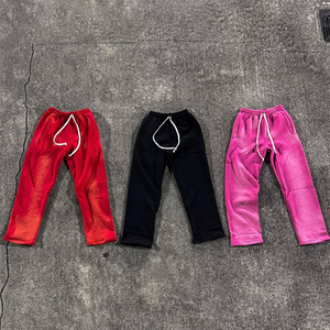 Conjunto Deportivo Unisex Transpirable, Ecológico, Resistente al Viento, de Algodón Grueso con Efecto Desgastado, Pantalones Deportivos con Cierre Personalizado y Lavado Ácido - Product Image 5